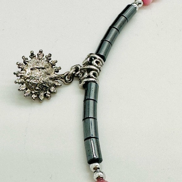 Hematite Blue Pendant Necklace - Picture 4 of 10